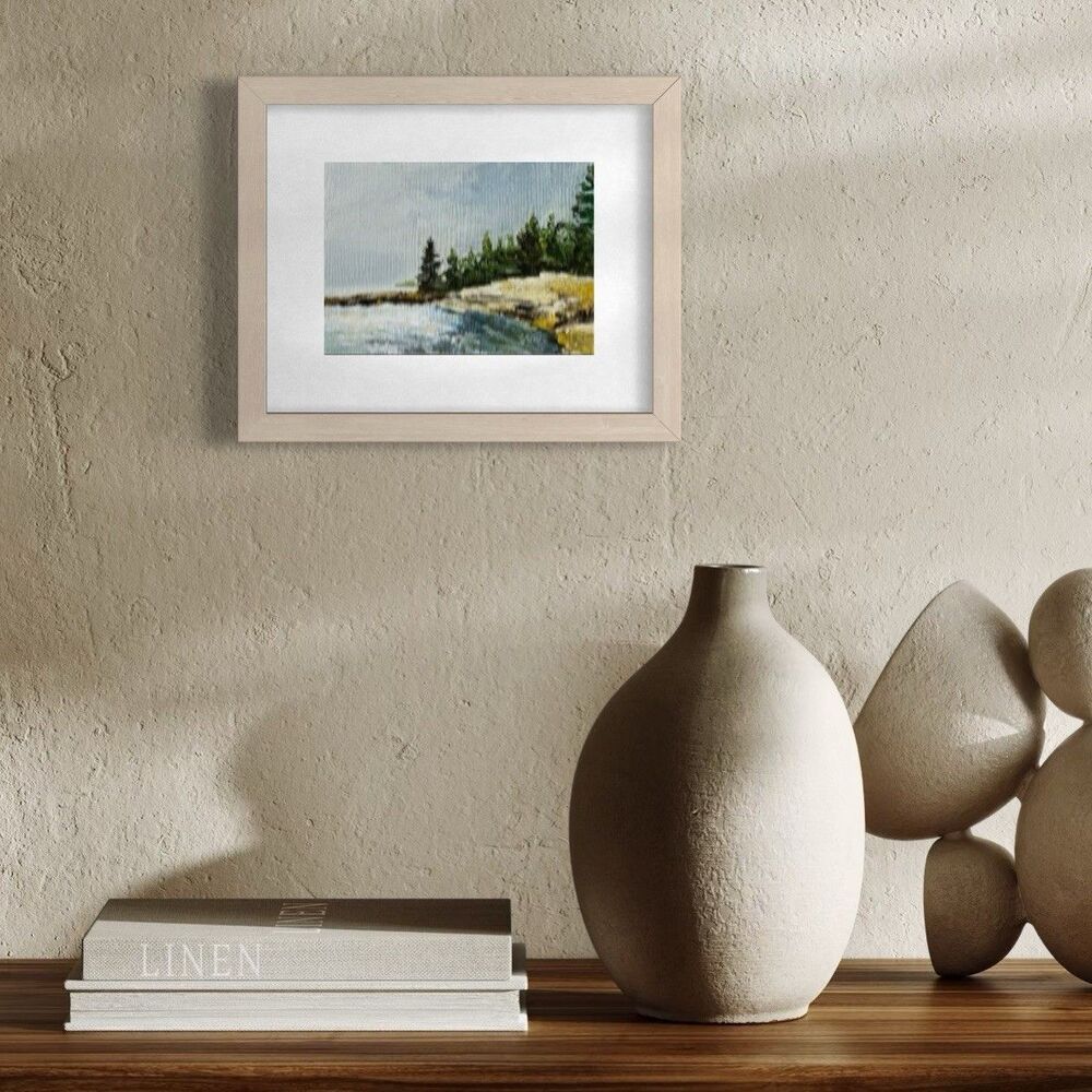8x10 Maine Original Oil Seascape Painting Acadia Pine Coastal New England Signed - Picture 4 of 8